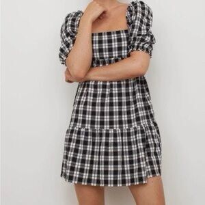 H&M Baby Doll Black and White Checkered Fabric